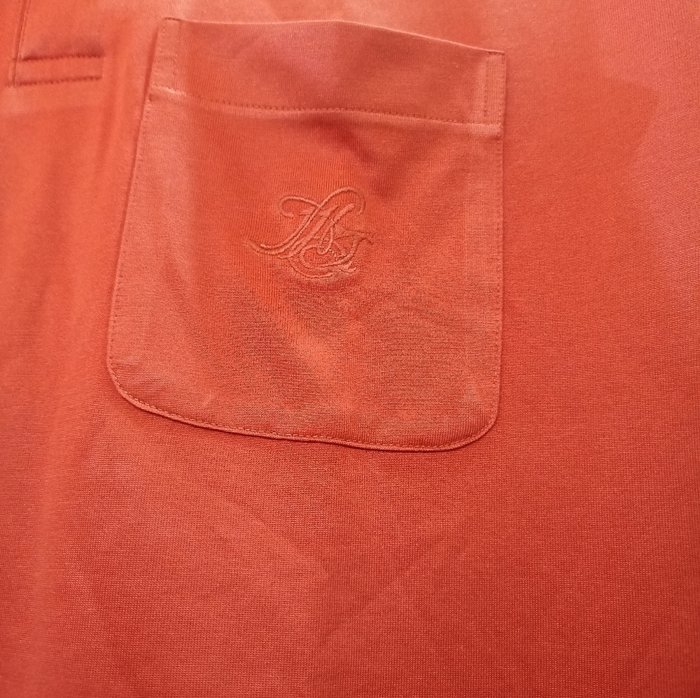 Tangerine color casual polo T-shirt (size L) - Picture 2 of 4